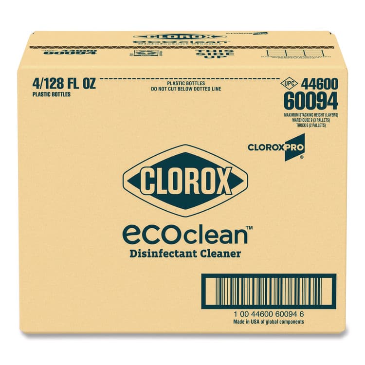 CLOROX SALES CO. Clorox Pro EcoClean Disinfecting Cleaner, Unscented, 128 oz Refill Bottle, 4/Carton (CLO60094CT) thumbnail 2