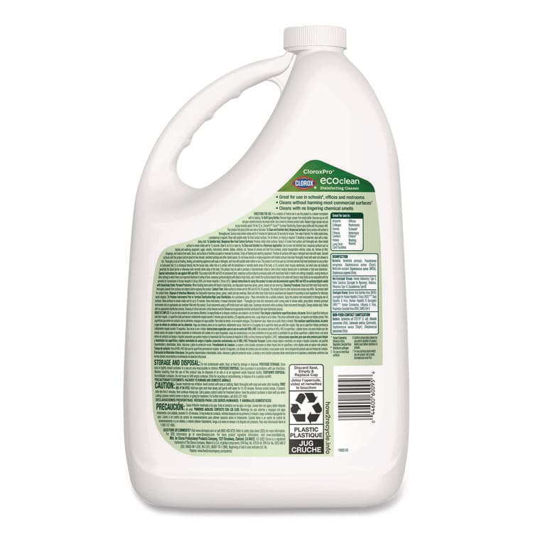 CLOROX SALES CO. Clorox Pro EcoClean Disinfecting Cleaner, Unscented, 128 oz Refill Bottle, 4/Carton (CLO60094CT) thumbnail 4