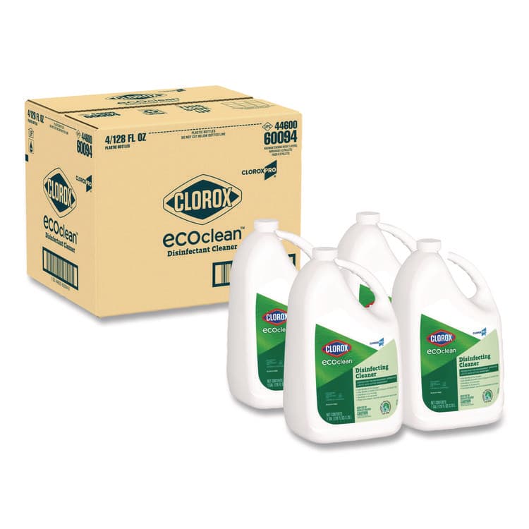 CLOROX SALES CO. Clorox Pro EcoClean Disinfecting Cleaner, Unscented, 128 oz Refill Bottle, 4/Carton (CLO60094CT)