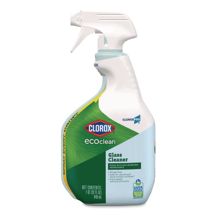 CLOROX SALES CO. Clorox Pro EcoClean Glass Cleaner, Unscented, 32 oz Spray Bottle (CLO60277)