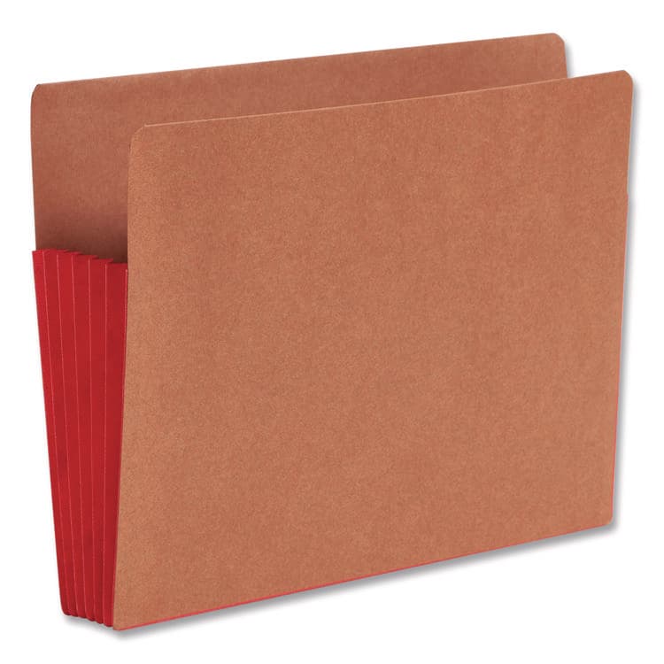 SMEAD MANUFACTURING CO. Redrope Drop-Front End Tab File Pockets, Fully Lined 6.5" High Gussets, 5.25" Expansion, Letter Size, Redrope/Red, 10/Box (SMD73696) thumbnail 3
