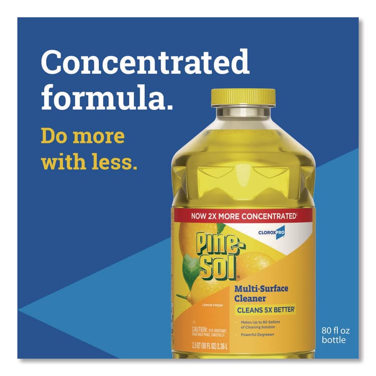 CLOROX SALES CO. CloroxPro Multi-Surface Cleaner Concentrated, Lemon Fresh Scent, 80 oz Bottle, 3/Carton (CLO60607CT) thumbnail 4