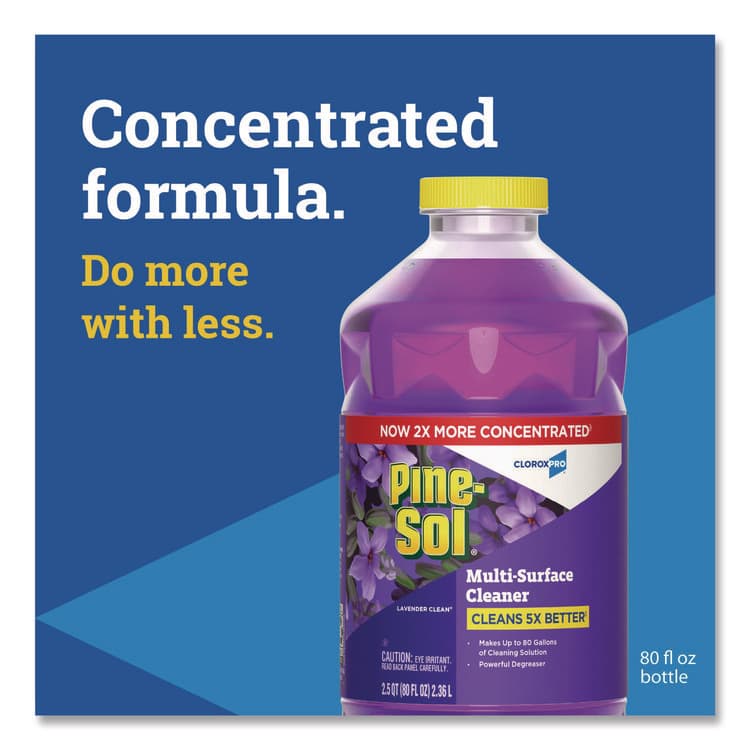 CLOROX SALES CO. CloroxPro Multi-Surface Cleaner Concentrated, Lavender Clean Scent, 80 oz Bottle, 3/Carton (CLO60608CT) thumbnail 4