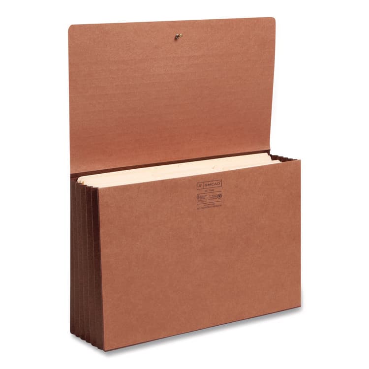 SMEAD MANUFACTURING CO. TUFF Expanding Wallets, 5.25" Expansion, 1 Section, Elastic Cord Closure, Legal Size, Redrope (SMD71166) thumbnail 3