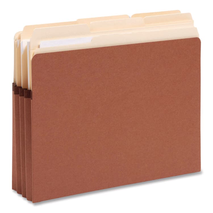 SMEAD MANUFACTURING CO. SuperTab Pockets, 3.5" Expansion, Letter Size, Redrope, 25/Box (SMD73230) thumbnail 2