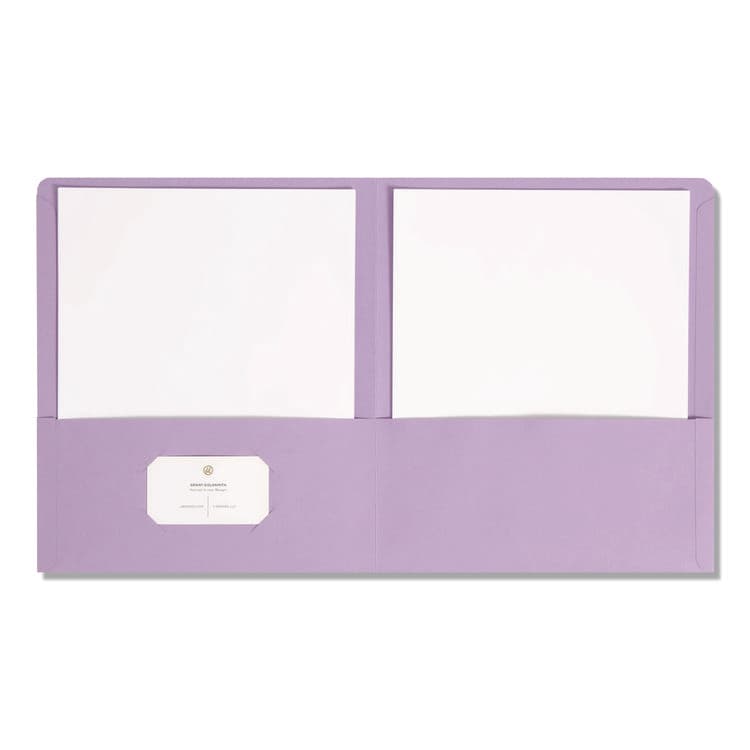 SMEAD MANUFACTURING CO. Two-Pocket Folders, Accommodates (100) 11 x 8.5 Sheets, Lavender, 25/Box (SMD87865) thumbnail 2