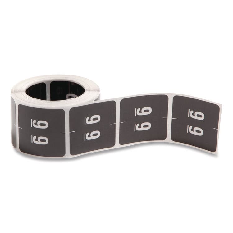SMEAD MANUFACTURING CO. Numerical End Tab File Folder Labels, 9, 1.5 x 1.5, Black, 250/Roll (SMD67429)
