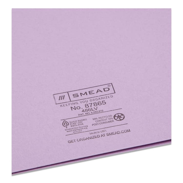 SMEAD MANUFACTURING CO. Two-Pocket Folders, Accommodates (100) 11 x 8.5 Sheets, Lavender, 25/Box (SMD87865) thumbnail 4