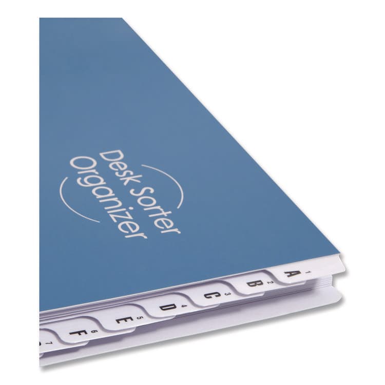 SMEAD MANUFACTURING CO. Deluxe Expandable Indexed Desk File/Sorter, Reinforced Tabs, 20 Dividers, Alpha/Numeric Index, Legal Size, Dark Blue Cover (SMD89237) thumbnail 3