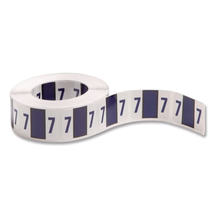 SMEAD MANUFACTURING CO. Numerical End Tab File Folder Labels, 7, 1 x 1.25, White, 500/Roll (SMD67377)