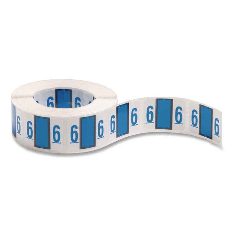 SMEAD MANUFACTURING CO. Numerical End Tab File Folder Labels, 6, 1 x 1.25, White, 500/Roll (SMD67376)