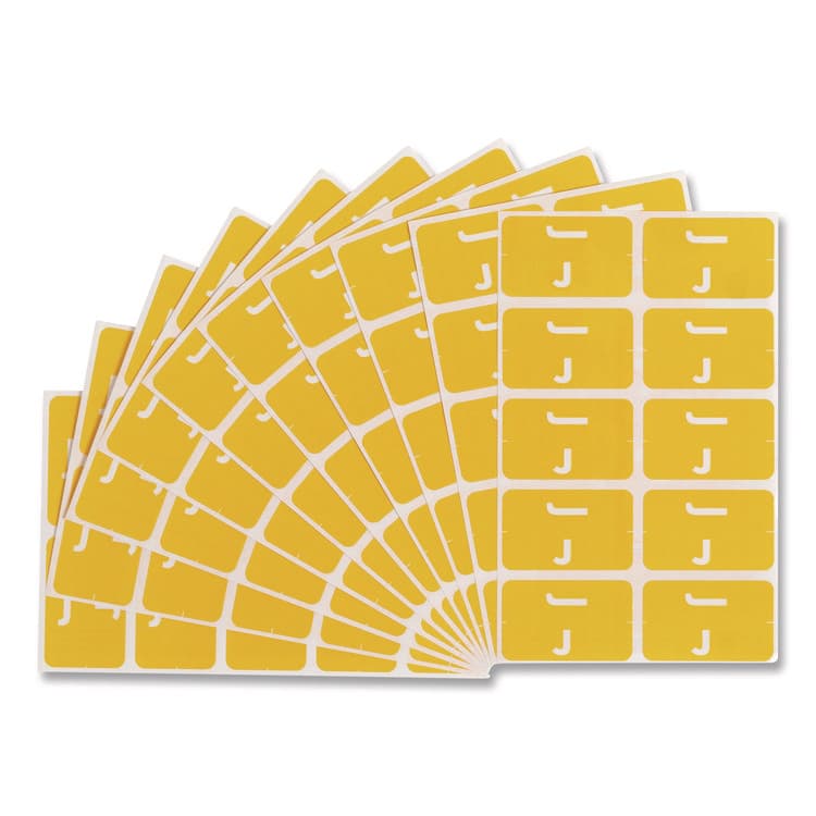 SMEAD MANUFACTURING CO. AlphaZ Color-Coded Second Letter Alphabetical Labels, J, 1 x 1.63, Yellow, 10/Sheet, 10 Sheets/Pack (SMD67180)