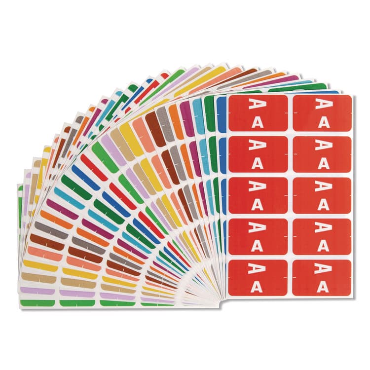 SMEAD MANUFACTURING CO. AlphaZ Color-Coded Labels Starter Set, A-Z, 1 x 1.63, Assorted, 10/Sheet, 220 Sheets/Box (SMD67170)
