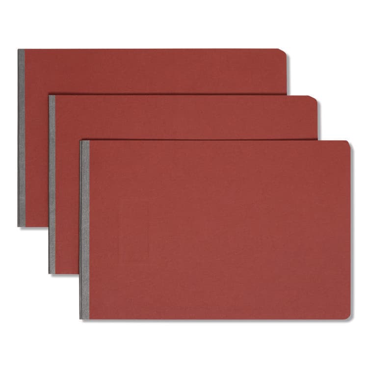 SMEAD MANUFACTURING CO. Prong Fastener Premium Pressboard Report Cover, Two-Piece Prong Fastener, 3" Capacity, 11 x 17, Red/Red (SMD81778)