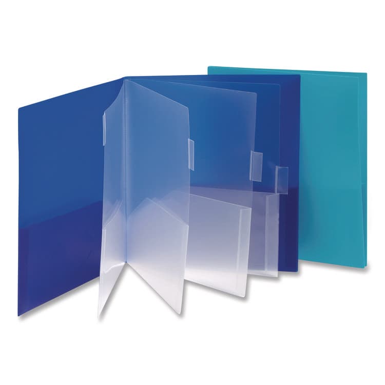 SMEAD MANUFACTURING CO. Poly Ten-Pocket Subject Folder, Accommodates (500) 11 x 8.5 Sheets, Assorted Colors, 2/Pack (SMD89204)