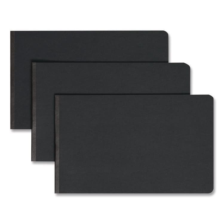 SMEAD MANUFACTURING CO. Prong Fastener Premium Pressboard Report Cover, Two-Piece Prong Fastener, 3" Capacity, 8.5 x 14, Black/Black (SMD81132)