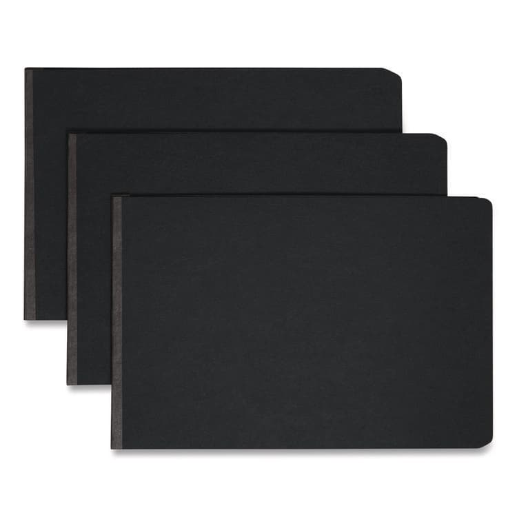 SMEAD MANUFACTURING CO. Prong Fastener Premium Pressboard Report Cover, Two-Piece Prong Fastener, 3" Capacity, 11 x 17, Black/Black (SMD81178)