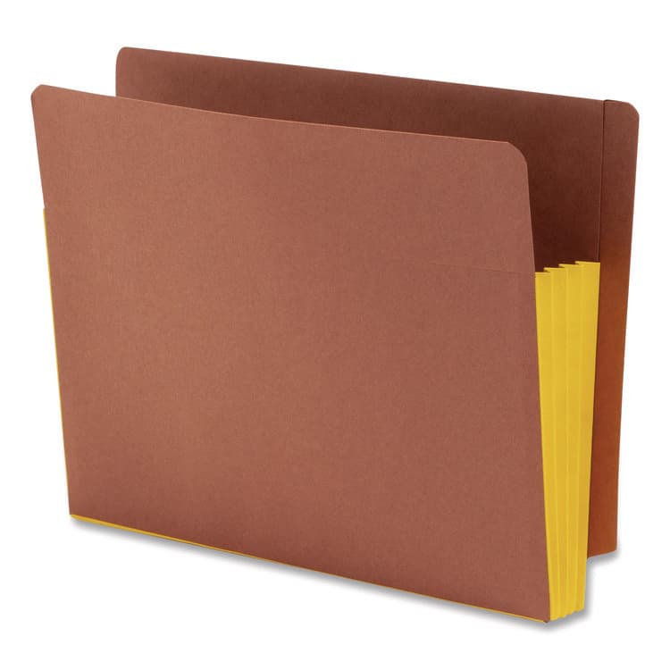 SMEAD MANUFACTURING CO. Redrope Drop-Front End Tab File Pockets, Fully Lined 6.5" High Gussets, 3.5" Expansion, Letter Size, Redrope/Yellow, 10/Box (SMD73688)