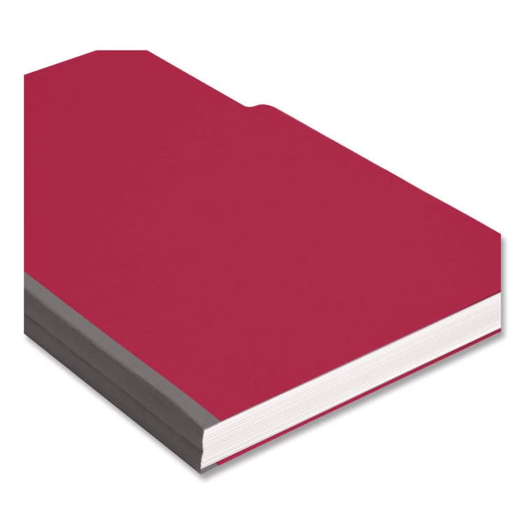 SMEAD MANUFACTURING CO. Expanding Recycled Heavy Pressboard Folders, 1/3-Cut Tabs: Assorted, Legal Size, 1" Expansion, Bright Red, 25/Box (SMD22538) thumbnail 4