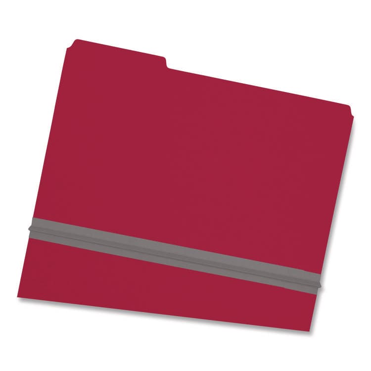 SMEAD MANUFACTURING CO. Expanding Recycled Heavy Pressboard Folders, 1/3-Cut Tabs: Assorted, Legal Size, 1" Expansion, Bright Red, 25/Box (SMD22538) thumbnail 2