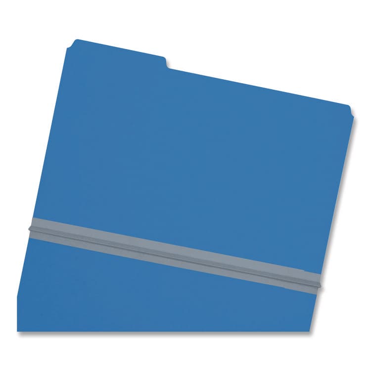 SMEAD MANUFACTURING CO. Expanding Recycled Heavy Pressboard Folders, 1/3-Cut Tabs: Assorted, Legal Size, 1" Expansion, Dark Blue, 25/Box (SMD22541) thumbnail 2