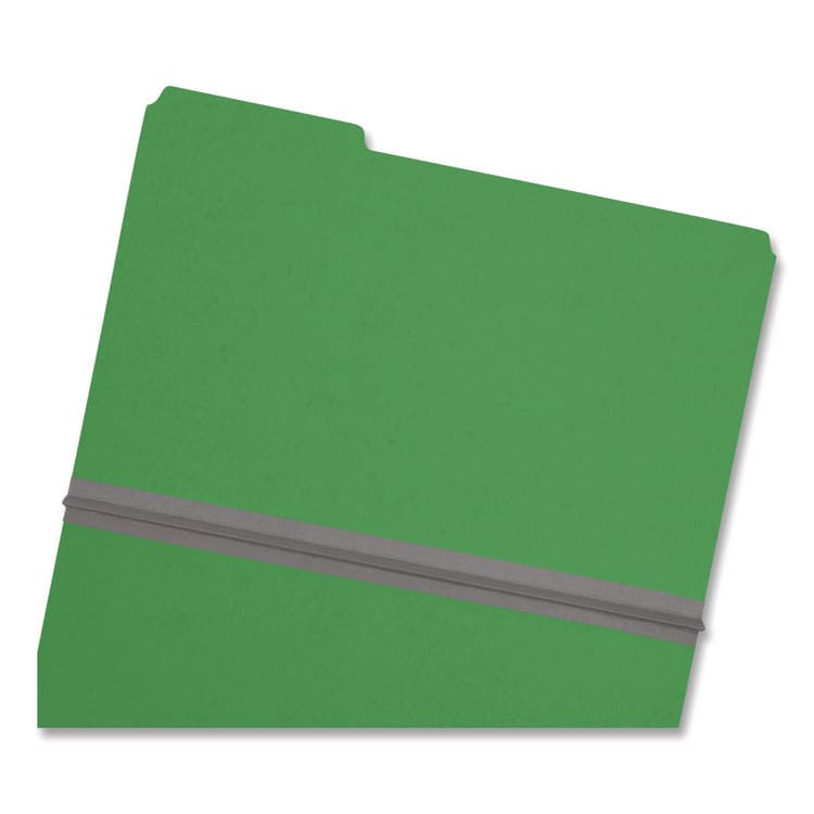 SMEAD MANUFACTURING CO. Expanding Recycled Heavy Pressboard Folders, 1/3-Cut Tabs: Assorted, Legal Size, 1" Expansion, Green, 25/Box (SMD22546) thumbnail 2