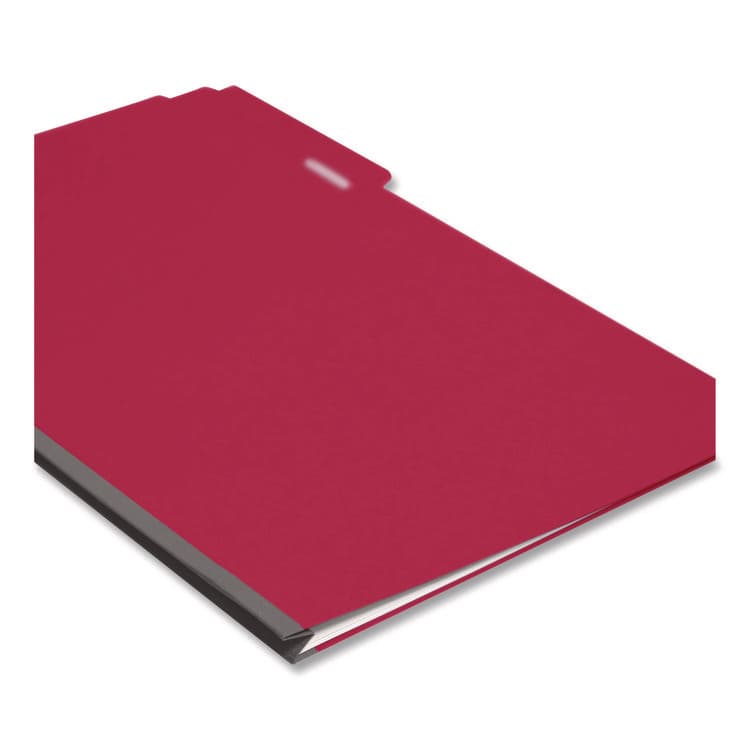SMEAD MANUFACTURING CO. Expanding Recycled Heavy Pressboard Folders, 1/3-Cut Tabs: Assorted, Legal Size, 1" Expansion, Bright Red, 25/Box (SMD22538) thumbnail 3