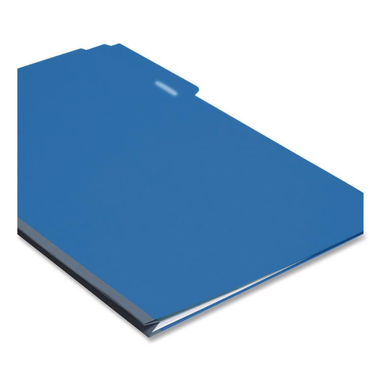 SMEAD MANUFACTURING CO. Expanding Recycled Heavy Pressboard Folders, 1/3-Cut Tabs: Assorted, Legal Size, 1" Expansion, Dark Blue, 25/Box (SMD22541) thumbnail 3