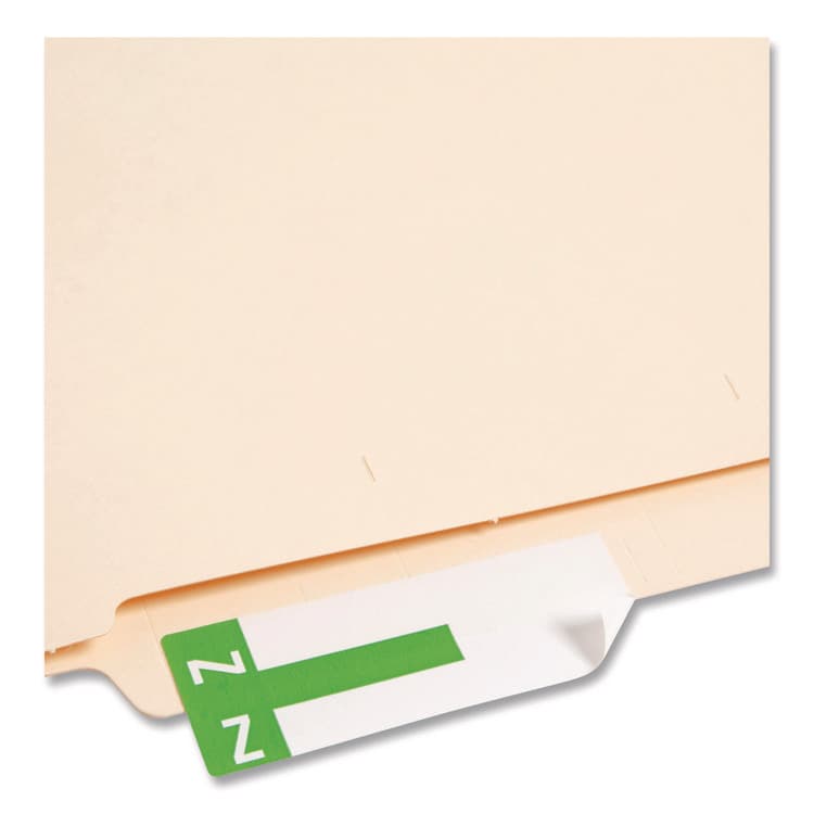 SMEAD MANUFACTURING CO. AlphaZ Color-Coded First Letter Combo Alpha Labels, M/Z, 1.16 x 3.63, Light Green/White, 5/Sheet, 20 Sheets/Pack (SMD67164) thumbnail 4