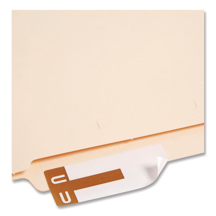 SMEAD MANUFACTURING CO. AlphaZ Color-Coded First Letter Combo Alpha Labels, H/U, 1.16 x 3.63, Dark Brown/White, 5/Sheet, 20 Sheets/Pack (SMD67159) thumbnail 3