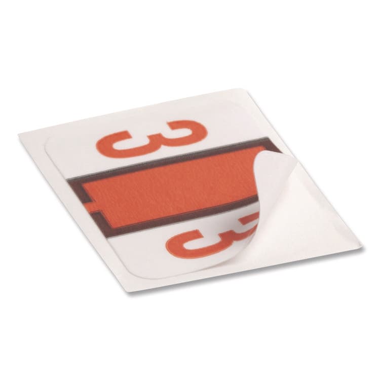 SMEAD MANUFACTURING CO. Numerical End Tab File Folder Labels, 3, 1 x 1.25, White, 500/Roll (SMD67373) thumbnail 4