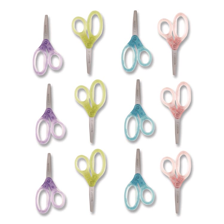 ACME UNITED CORPORATION Jellies Kids Scissors, 5" Long, Straight Assorted Handle Colors, 12/Pack (ACM67548)