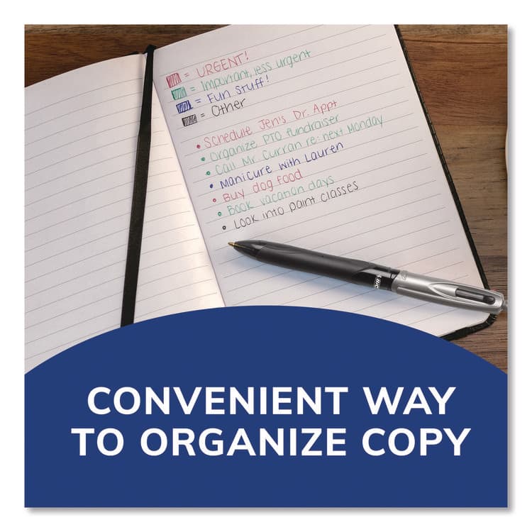 BIC CORP. 4-Color Pro Grip Multi-Color Ballpoint Pen, Retractable, Medium 1 mm, Black/Blue/Green/Red Ink, Black/Gray Barrel, Dozen (BICMMPG11AST) thumbnail 3