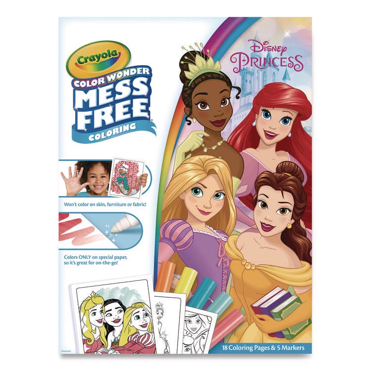 BINNEY & SMITH / CRAYOLA Disney Princess Color Wonder Kit, Includes Five Markers, Ages 3 and Up, 18 Pages (CYO757003) thumbnail 2