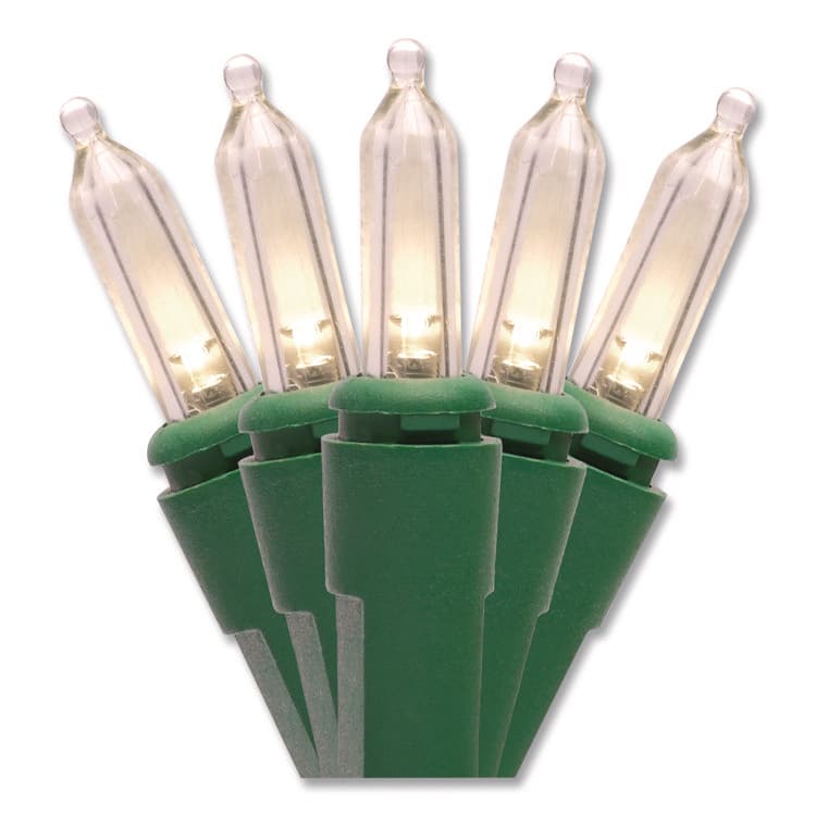 EXCELLO GLOBAL PRODUCTS Indoor/Outdoor LED Holiday String Lights, 60 Bulbs/String, 25 ft String, White/Green Wire, 2 Strings (GPUEGPHLGWWL) thumbnail 4