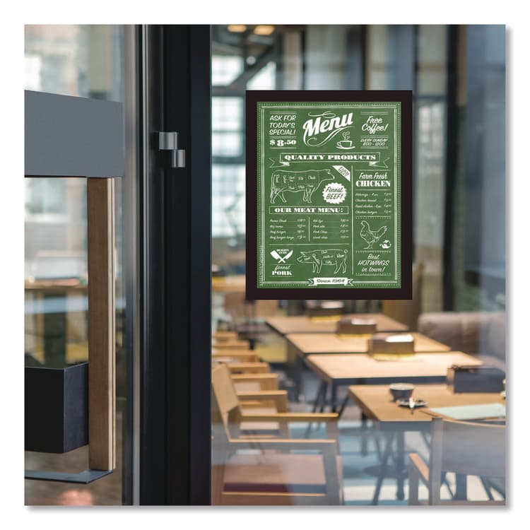 EXCELLO GLOBAL PRODUCTS Indoor Window Sign Holder, 8.5 x 11 Insert, Black Frame, 5/Pack (GPUSPLS8X11FMP) thumbnail 3