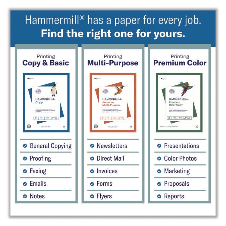 HAMMERMILL/HP EVERYDAY PAPERS Premium Laser Print Paper, 98 Bright, 24 lb Bond Weight, 8.5 x 11, White, 500/Ream, 10 Reams/Carton (HAM104604CT) thumbnail 2