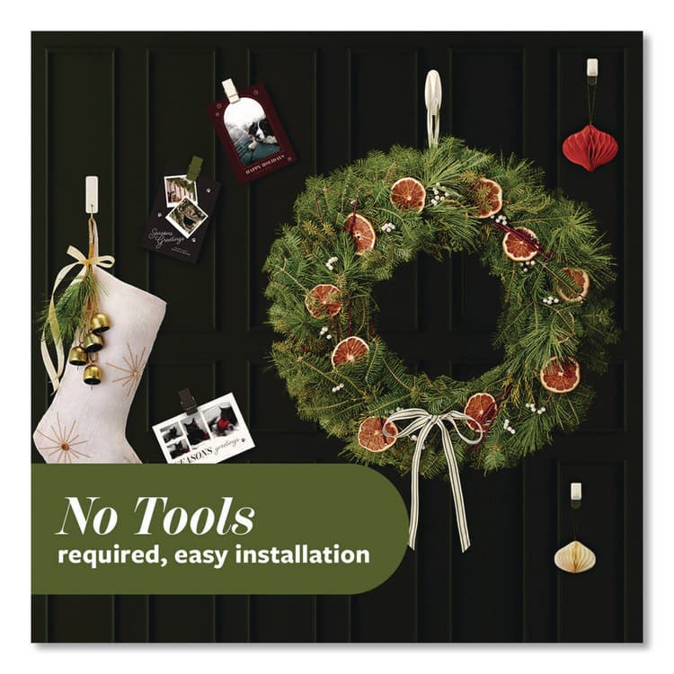 3M/COMMERCIAL TAPE DIV. Limited Edition Hooks and Clips, Soot, 3 lb Capacity, 2 Hooks, 8 Clips and 12 Strips/Pack (MMMSTMHP10ESF) thumbnail 2