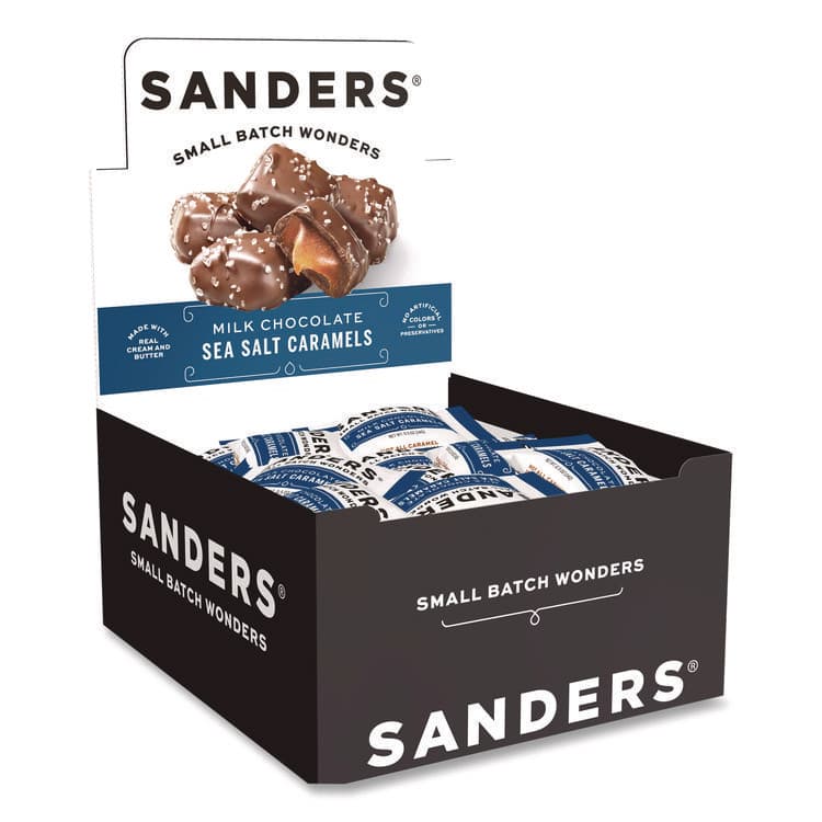 MORLEY CANDY MAKERS Small Batch Wonders Snack-Size Milk Chocolate Sea Salt Caramels, 0.5 oz Individually Wrapped, 48/Box (NDEKAR27163) thumbnail 2