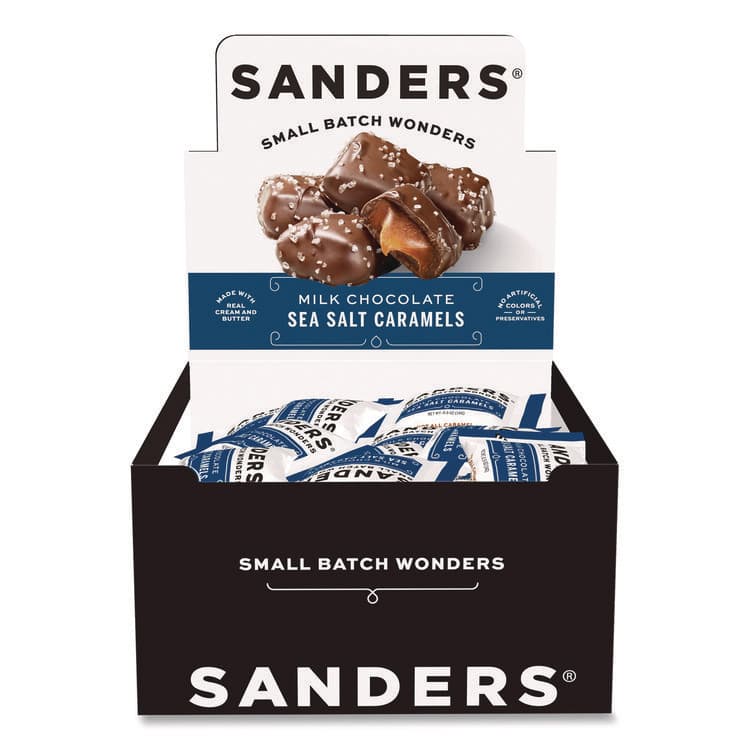 MORLEY CANDY MAKERS Small Batch Wonders Snack-Size Milk Chocolate Sea Salt Caramels, 0.5 oz Individually Wrapped, 48/Box (NDEKAR27163)