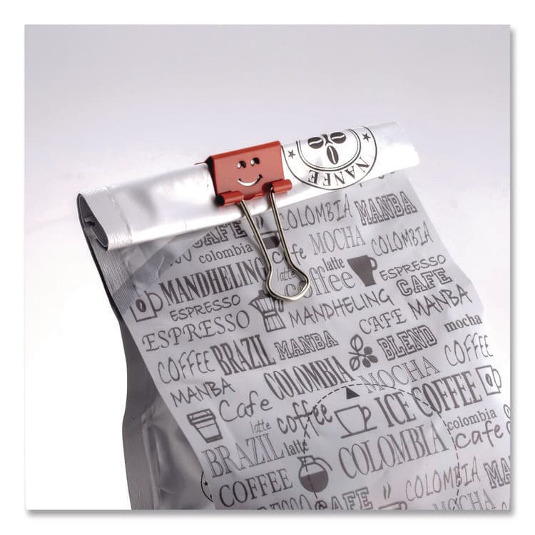 OFFICEMATE INTERNATIONAL CORP. Smiling Face Binder Clips, Small, Assorted Colors, 42/Pack (OIC31090) thumbnail 3