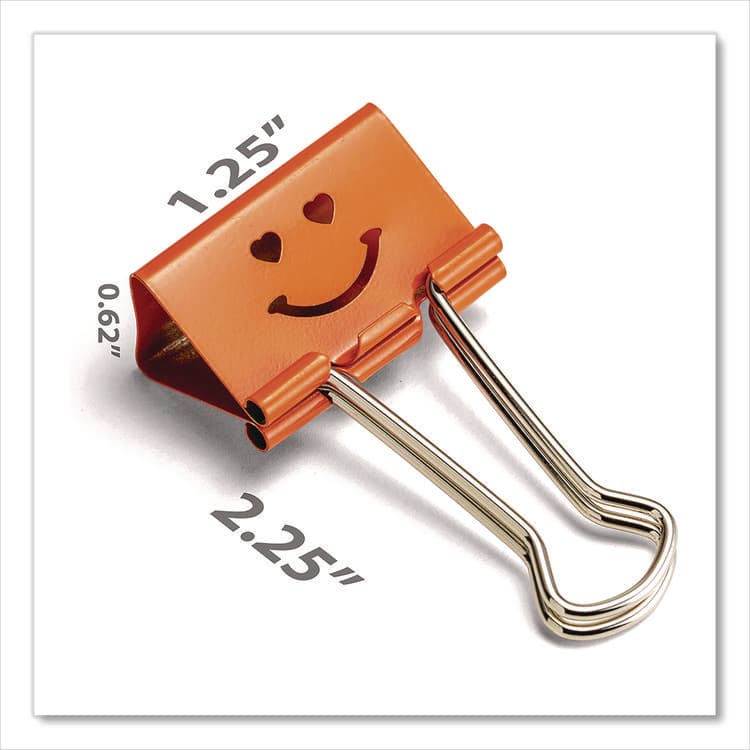 OFFICEMATE INTERNATIONAL CORP. Smiling Face Binder Clips, Medium, Assorted Colors, 36/Pack (OIC31095) thumbnail 3