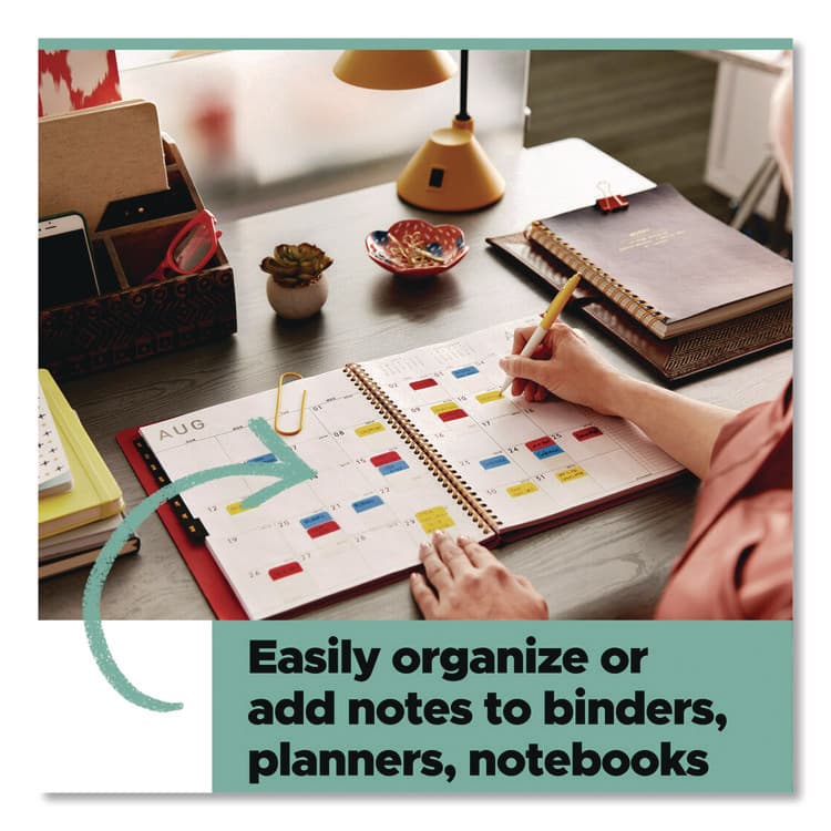 3M/COMMERCIAL TAPE DIV. Tabs and Flags Combo Pack, 100 0.47" Flags, 36 1" Tabs, Assorted Colors (MMM686COMBO1) thumbnail 3