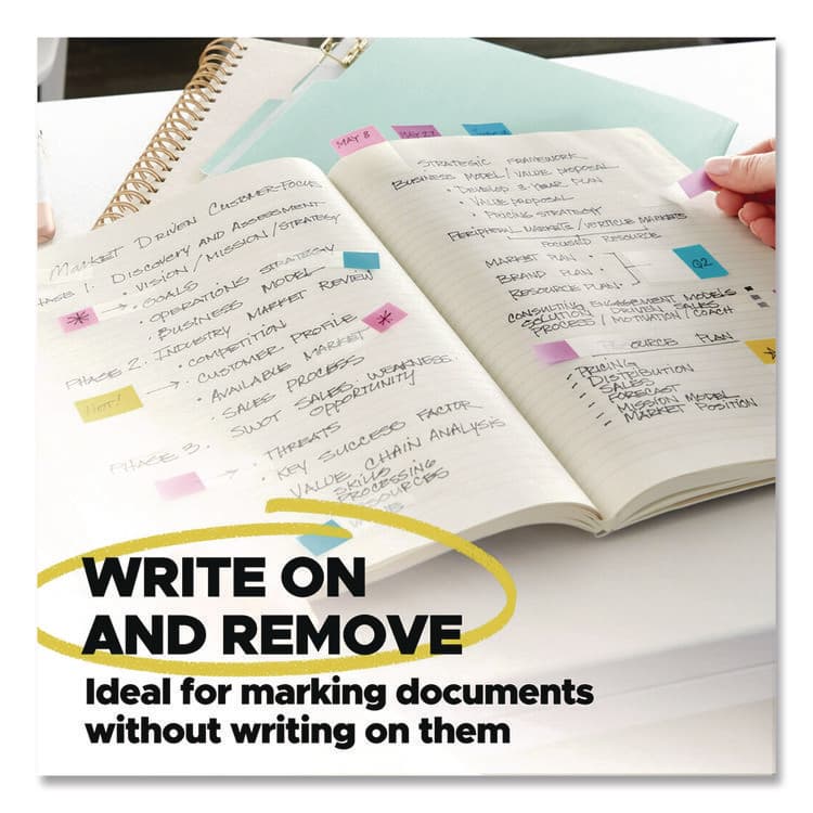 3M/COMMERCIAL TAPE DIV. Tabs and Flags Combo Pack, 100 0.47" Flags, 36 1" Tabs, Assorted Colors (MMM686COMBO1) thumbnail 4