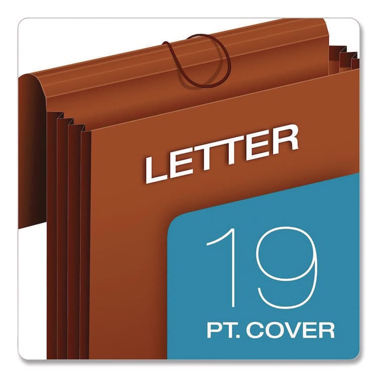 TOPS BUSINESS FORMS Extra-Wide Expanding Wallet, 5.25" Expansion, 1 Section, Flap/Elastic Cord Closure, Letter Size, Redrope, 10/Box (PFX73186BX) thumbnail 3