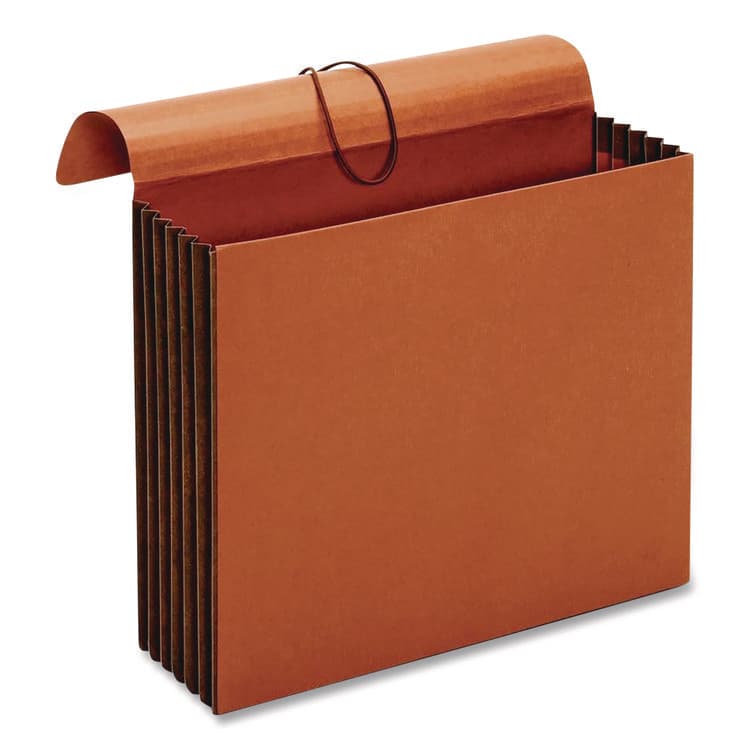 TOPS BUSINESS FORMS Extra-Wide Expanding Wallet, 5.25" Expansion, 1 Section, Flap/Elastic Cord Closure, Letter Size, Redrope, 10/Box (PFX73186BX)