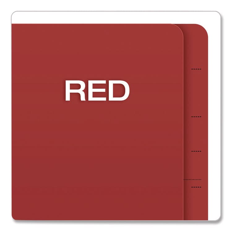 TOPS BUSINESS FORMS Pressboard End Tab Classification Folders, Straight Tab, Expands 1.75", 1 Divider, 4 Fasteners, Letter Size, Red, 10/Box (PFXH1150R) thumbnail 4