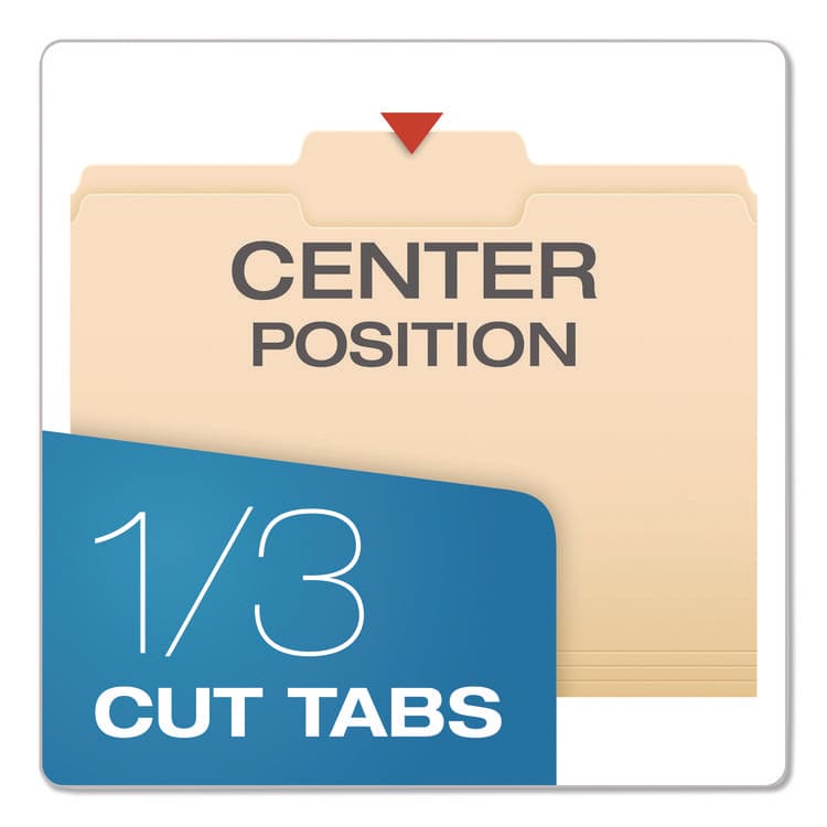 TOPS BUSINESS FORMS Reinforced Top Tab Manila File Folders, 1/3-Cut Tabs: Center Position, Letter Size, Manila, 100/Box (PFXR752132) thumbnail 3