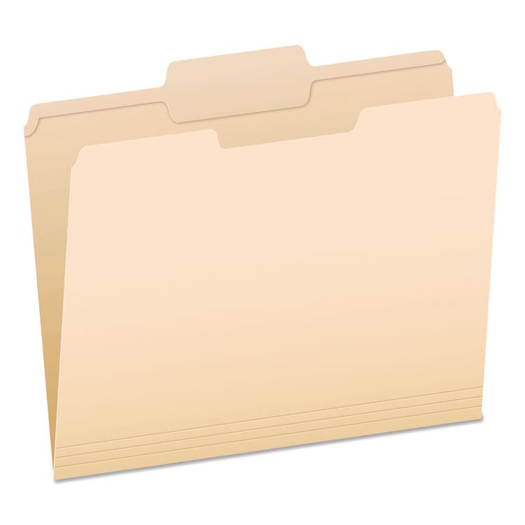 TOPS BUSINESS FORMS Reinforced Top Tab Manila File Folders, 1/3-Cut Tabs: Center Position, Letter Size, Manila, 100/Box (PFXR752132)