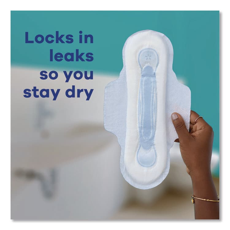 PROCTER & GAMBLE Maxi Long Super Daytime Pad with Wings, Size 2, Super Absorbency, 18/Pack, 8 Packs/Carton (PGC03368) thumbnail 3